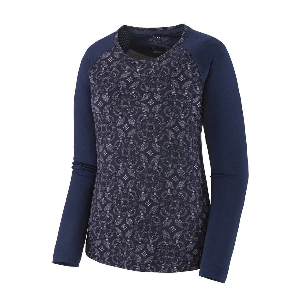 Patagonia Capilene‎ Midweight Crew Women's Small Artic Ox Geo Blue Baselayer Top